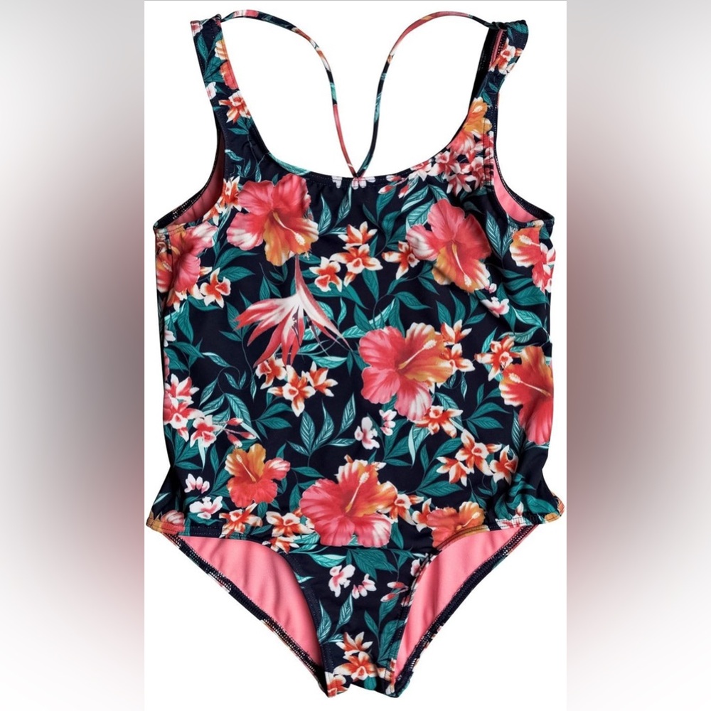 Roxy Girls Waves Floral One Piece size 14